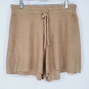 Talulah Soft Knit Lounge Shorts‎ in Camel Size 1X